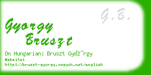 gyorgy bruszt business card